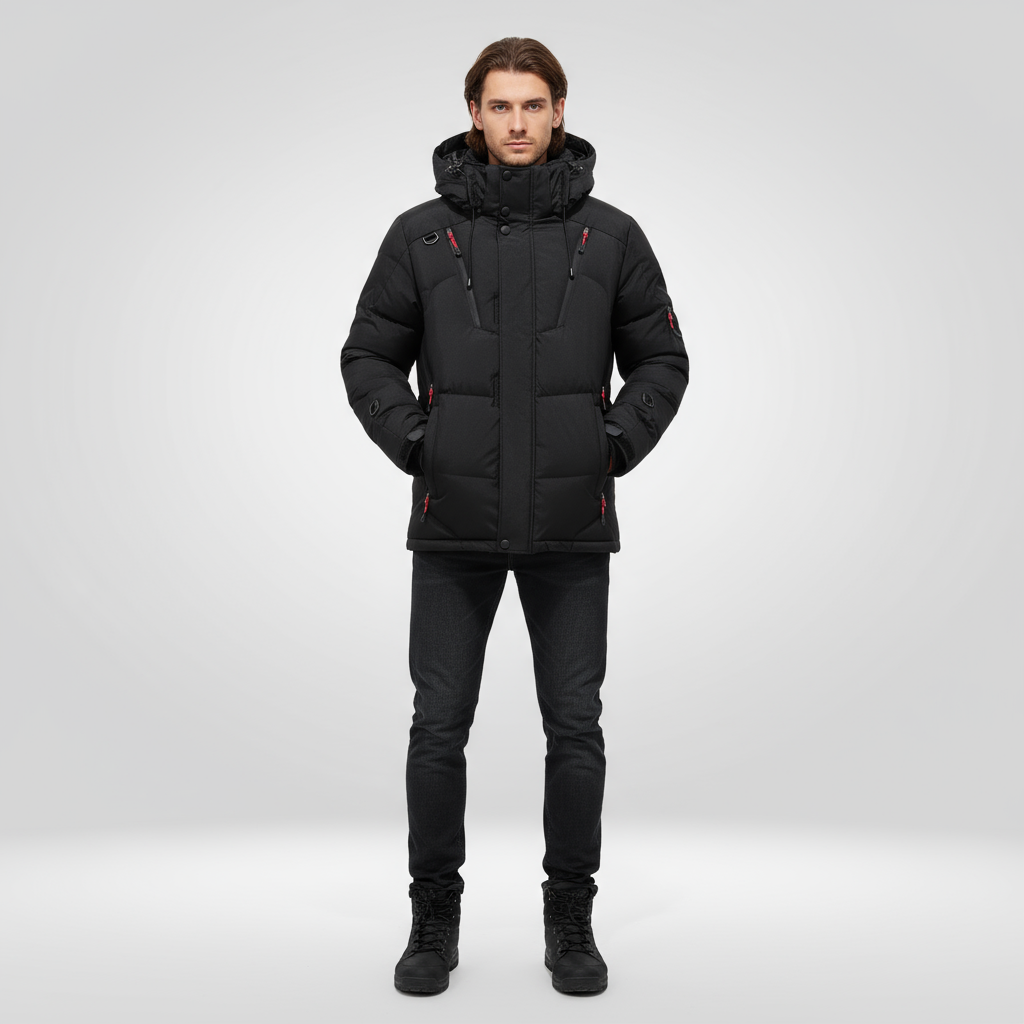 Men Jacket | Loose Fit Waterproof Windproof Full-Zip Winter