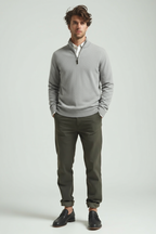 Men Sweater | Quarter-Zip Stand-Up Collar Slim Fit