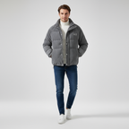 Men Coat | Loose Fit Full-Length Zipper for Cold Weather