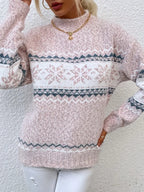 Women Sweater | Relaxed Fit Fair Isle Jacquard Pattern