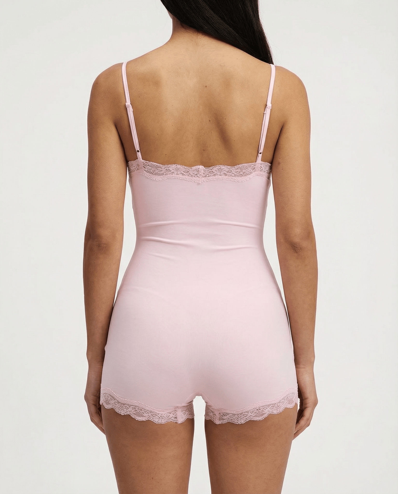 Romper Women Sleeveless Adjustable Straps Lace Trim Fit - Evergreen Outfits - Women Sleepwear
