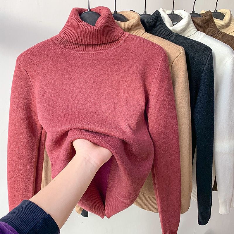 Women Sweater | High Collar Pullover with Internal Lining