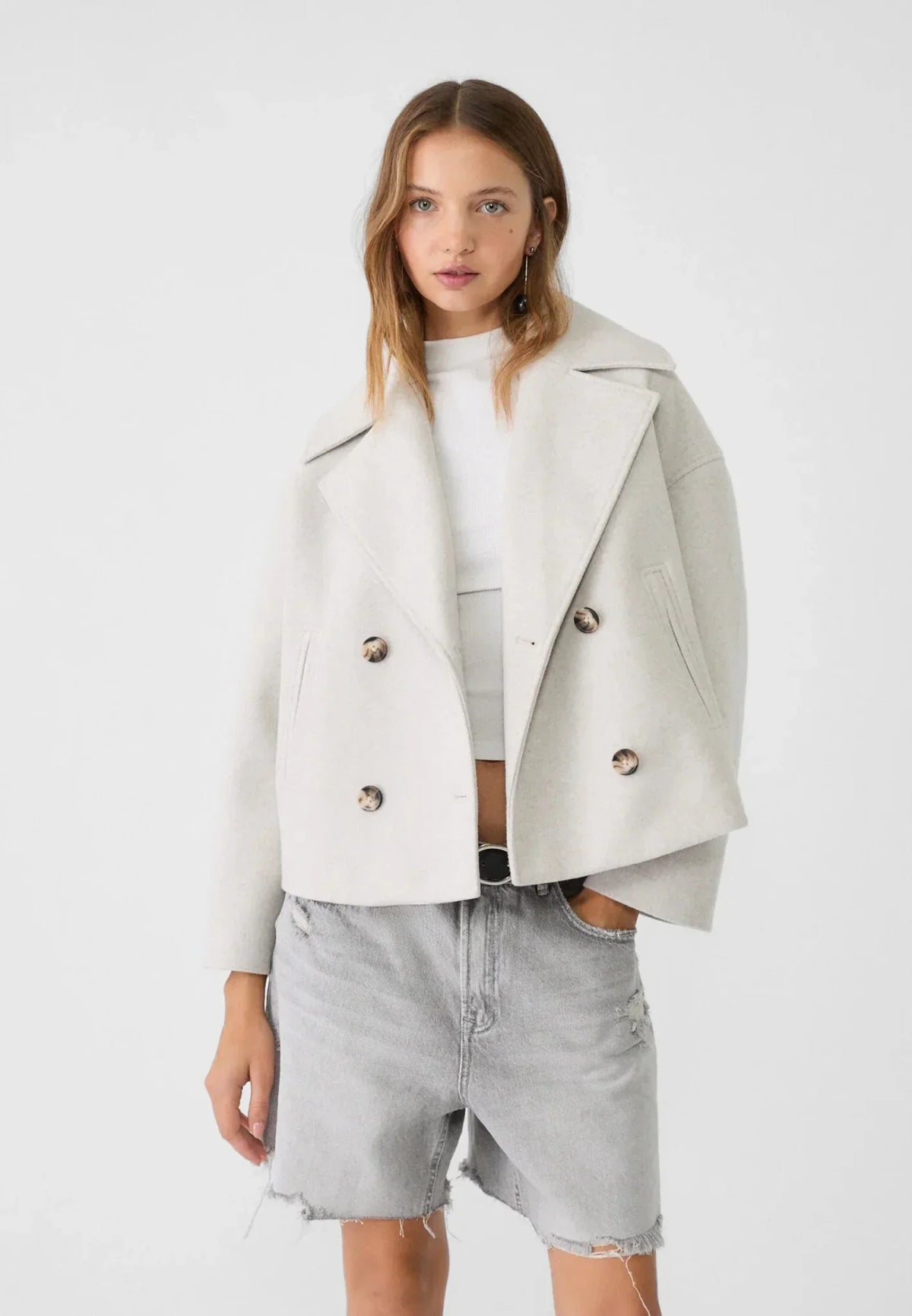 Women Jacket | Double-Breasted Cropped Fit with Lapels