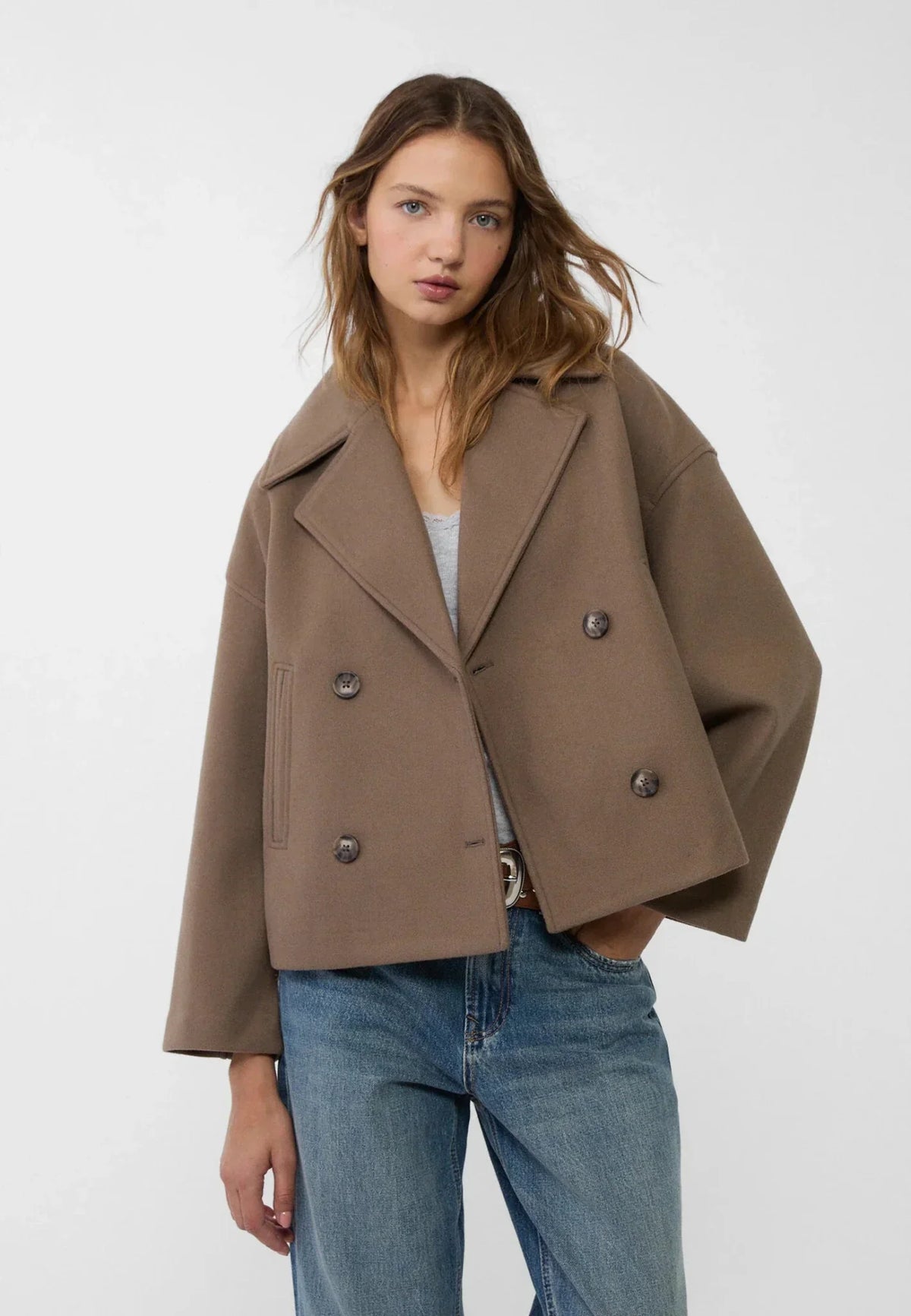 Women Jacket | Double-Breasted Cropped Fit with Lapels