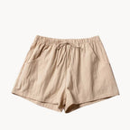 Shorts Women Linen High Waist Drawstring Relaxed Fit Cut - Evergreen Outfits - Women Short