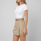 Shorts Women Plus Size A-Line Elastic Waist Loose Fit - Evergreen Outfits- Women Shorts