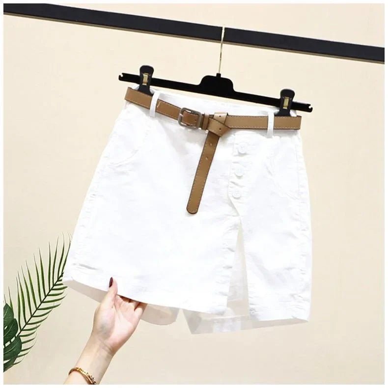Shorts Women Plus Size A-Line Elastic Waist Loose Fit - Evergreen Outfits- Women Shorts