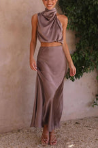 Skirt Set Women Maxi Length Two Piece Coordinated Set - Evergreen Outfits - Women Set