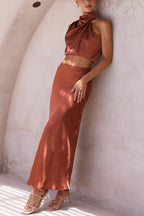 Skirt Set Women Maxi Length Two Piece Coordinated Set - Evergreen Outfits - Women Set