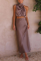 Skirt Set Women Maxi Length Two Piece Coordinated Set - Evergreen Outfits - Women Set