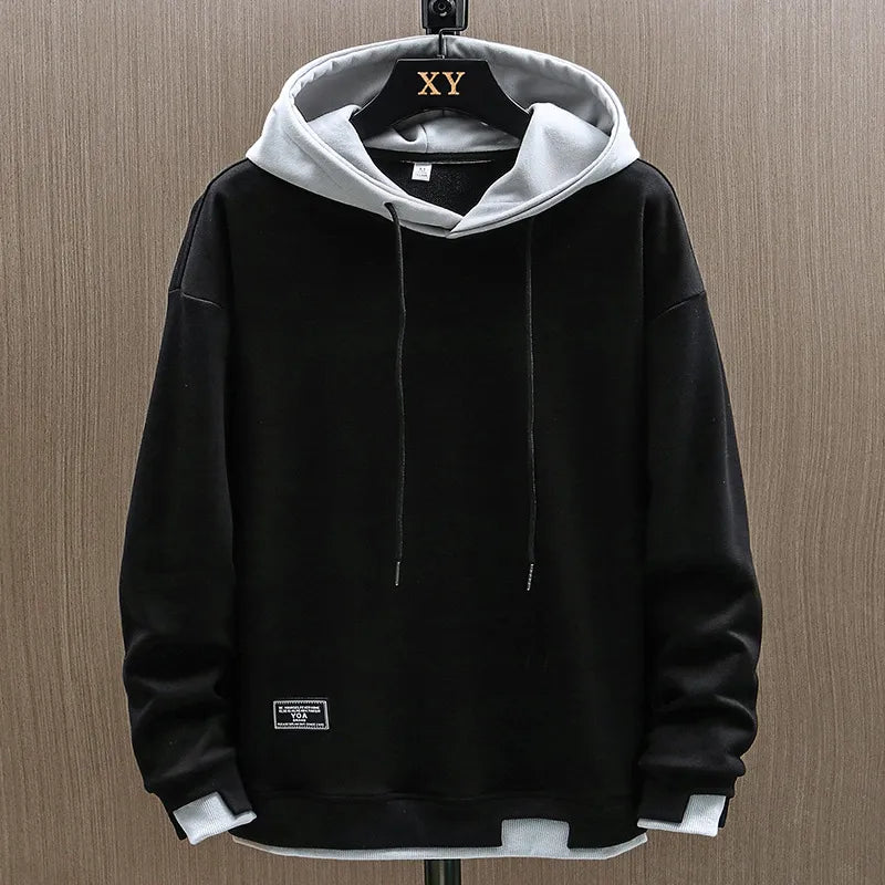 Men Hoodie | Relaxed Fit with Contrast Hood and Kangaroo Pocket