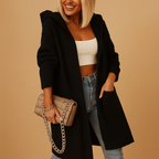 Women Cardigan | Long Line Hooded Front Closure Fit
