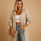 Women Cardigan | Long Line Hooded Front Closure Fit