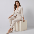 Suit Set Women Relaxed Fit Two Piece Blazer Trousers - Evergreen Outfits - Women Set
