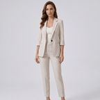 Suit Set Women Relaxed Fit Two Piece Blazer Trousers - Evergreen Outfits - Women Set