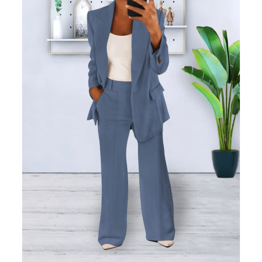 Suit Set Women Relaxed Fit Two Piece With Pockets - Evergreen Outfits - Women Set