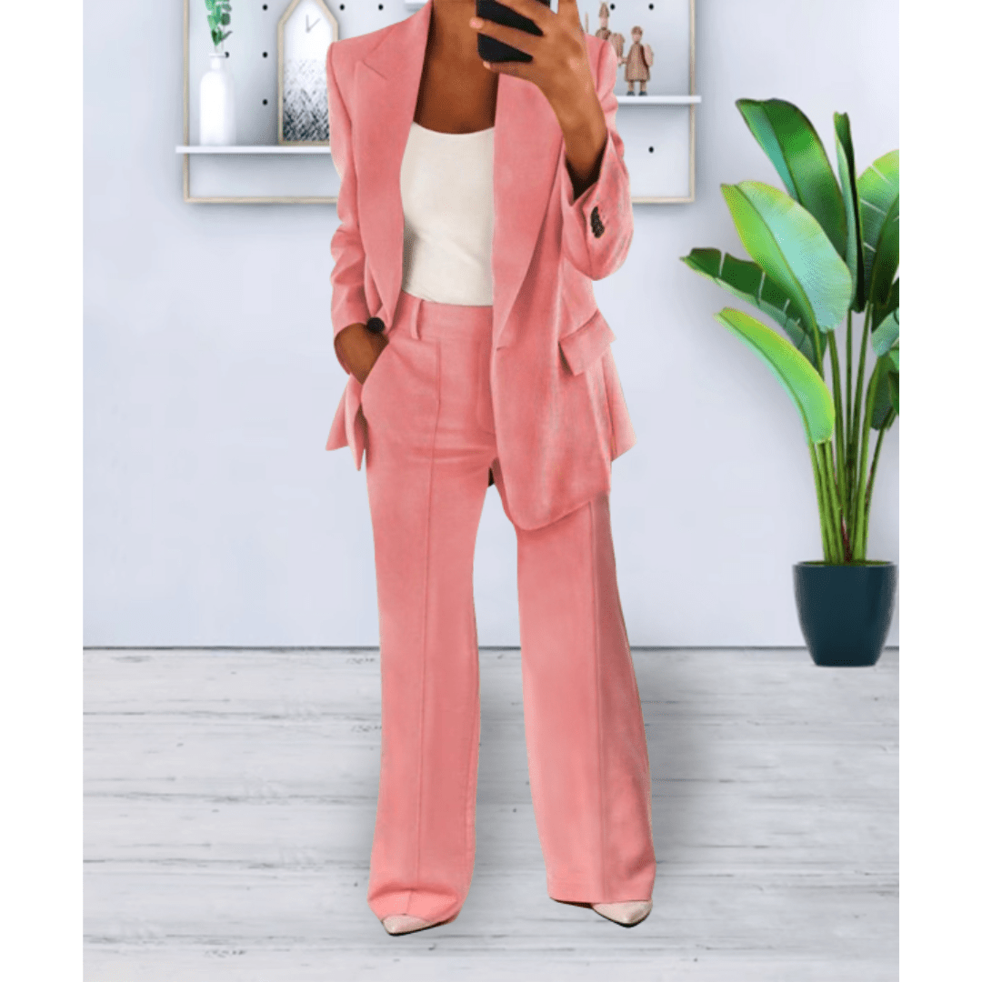 Suit Set Women Relaxed Fit Two Piece With Pockets - Evergreen Outfits - Women Set