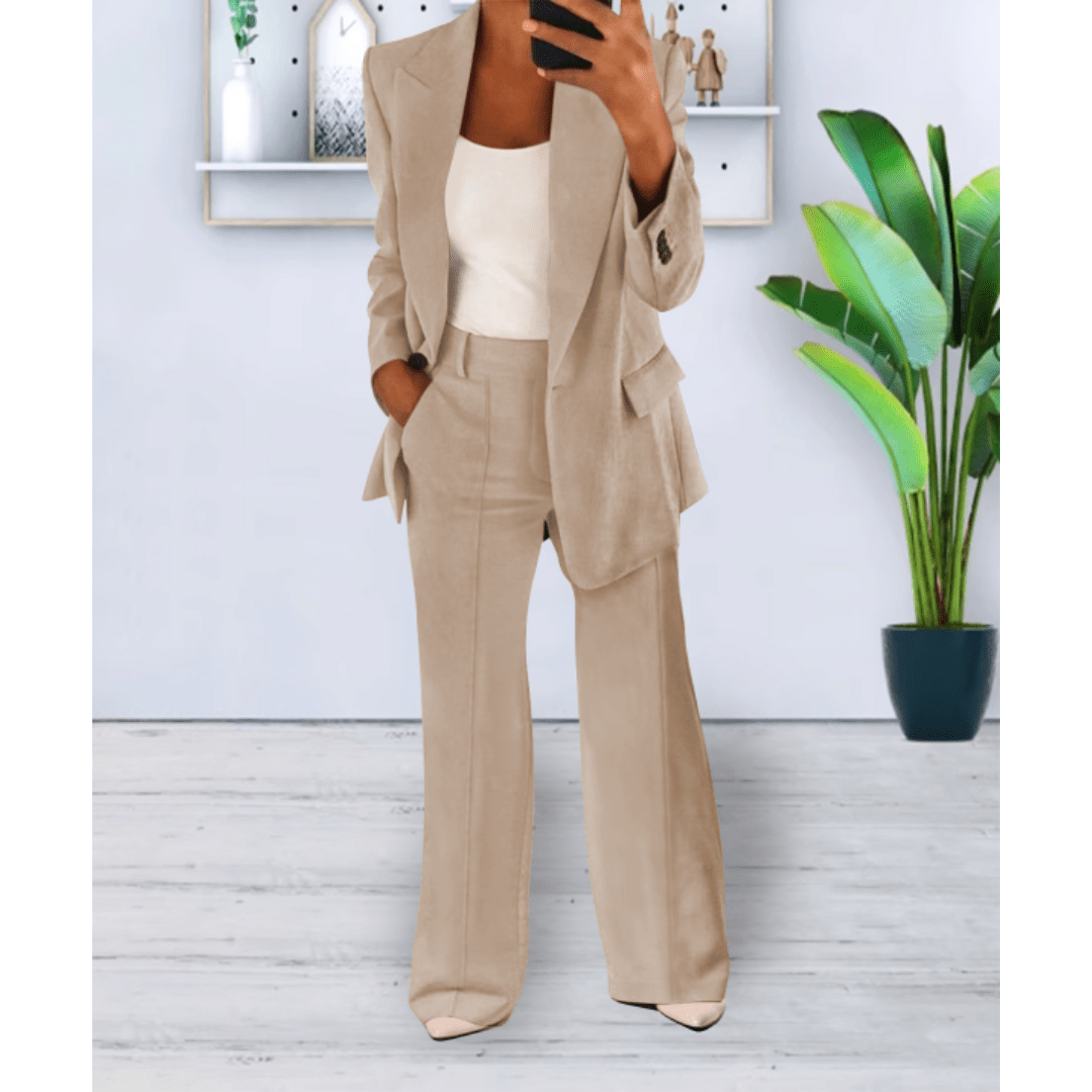 Suit Set Women Relaxed Fit Two Piece With Pockets - Evergreen Outfits - Women Set
