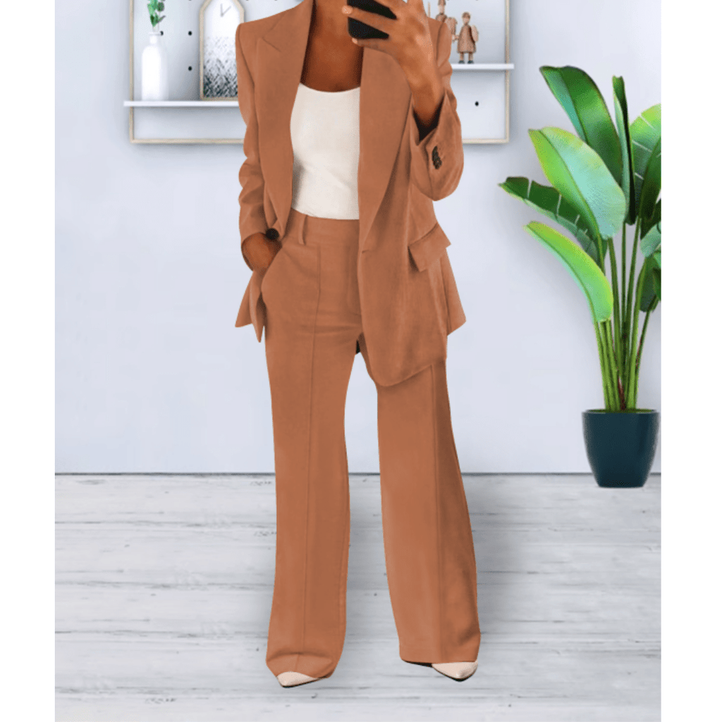 Suit Set Women Relaxed Fit Two Piece With Pockets - Evergreen Outfits - Women Set