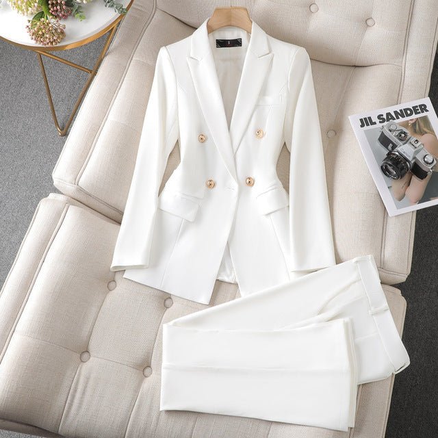 Suit Set Women Two Piece Front Button Closure - Evergreen Outfits - Women Set