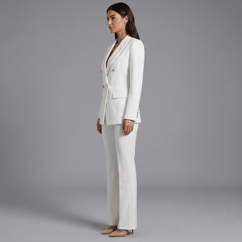 Suit Set Women Two Piece Front Button Closure - Evergreen Outfits - Women Set