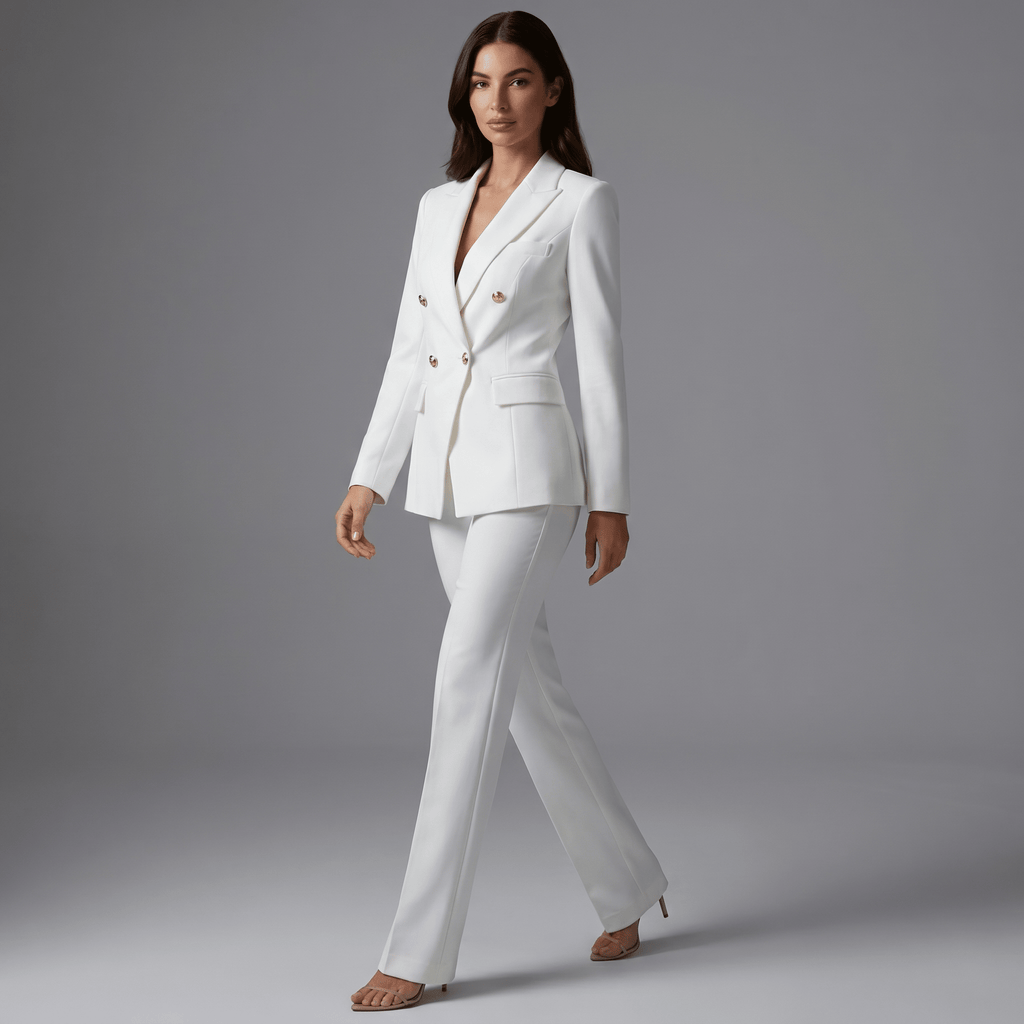 Suit Set Women Two Piece Front Button Closure - Evergreen Outfits - Women Set