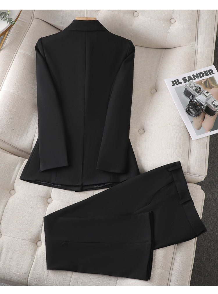 Suit Set Women Two Piece Front Button Closure - Evergreen Outfits - Women Set