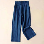 Trousers Women High Waist Wide Leg Cotton Linen Blend - Evergreen Outfits - Women Pants