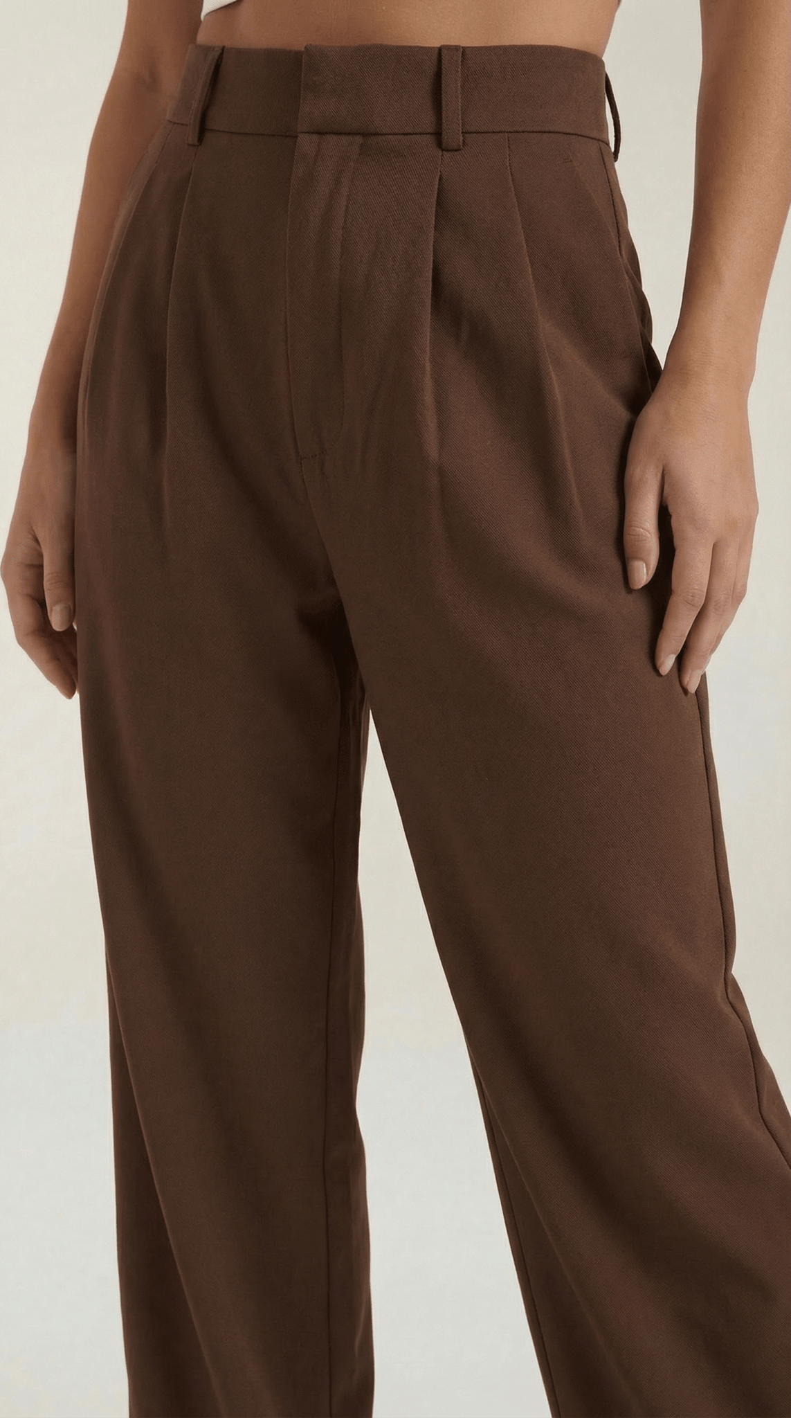 Trousers Women High Waisted Wide Leg Pleated Full Length - Evergreen Outfits - Women Pants