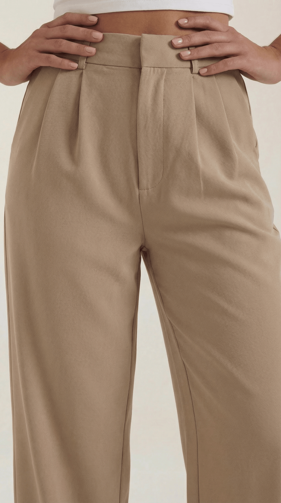 Trousers Women High Waisted Wide Leg Pleated Full Length - Evergreen Outfits - Women Pants