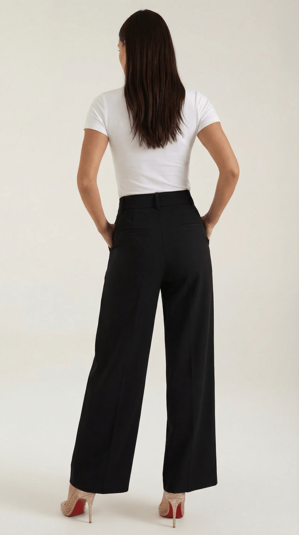 Trousers Women High Waisted Wide Leg Pleated Full Length - Evergreen Outfits - Women Pants
