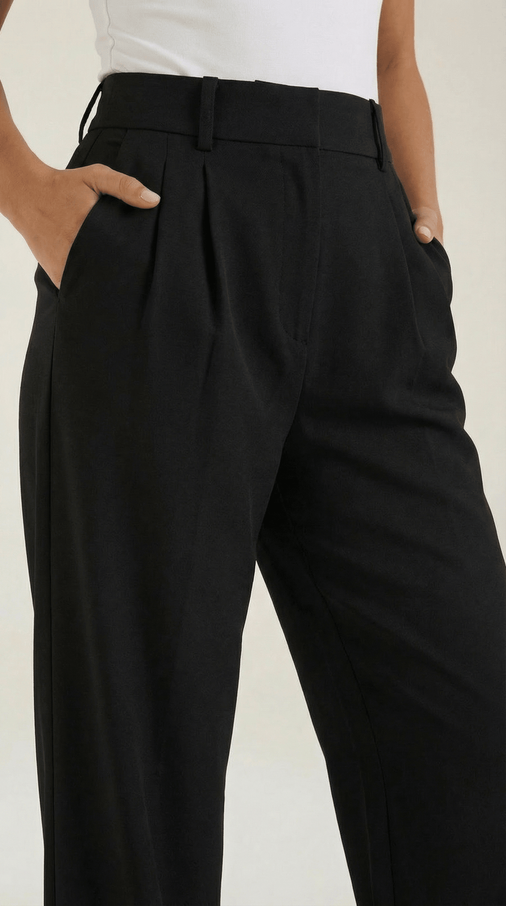 Trousers Women High Waisted Wide Leg Pleated Full Length - Evergreen Outfits - Women Pants