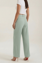 Trousers Women High Waisted Wide Leg Pleated Full Length - Evergreen Outfits - Women Pants