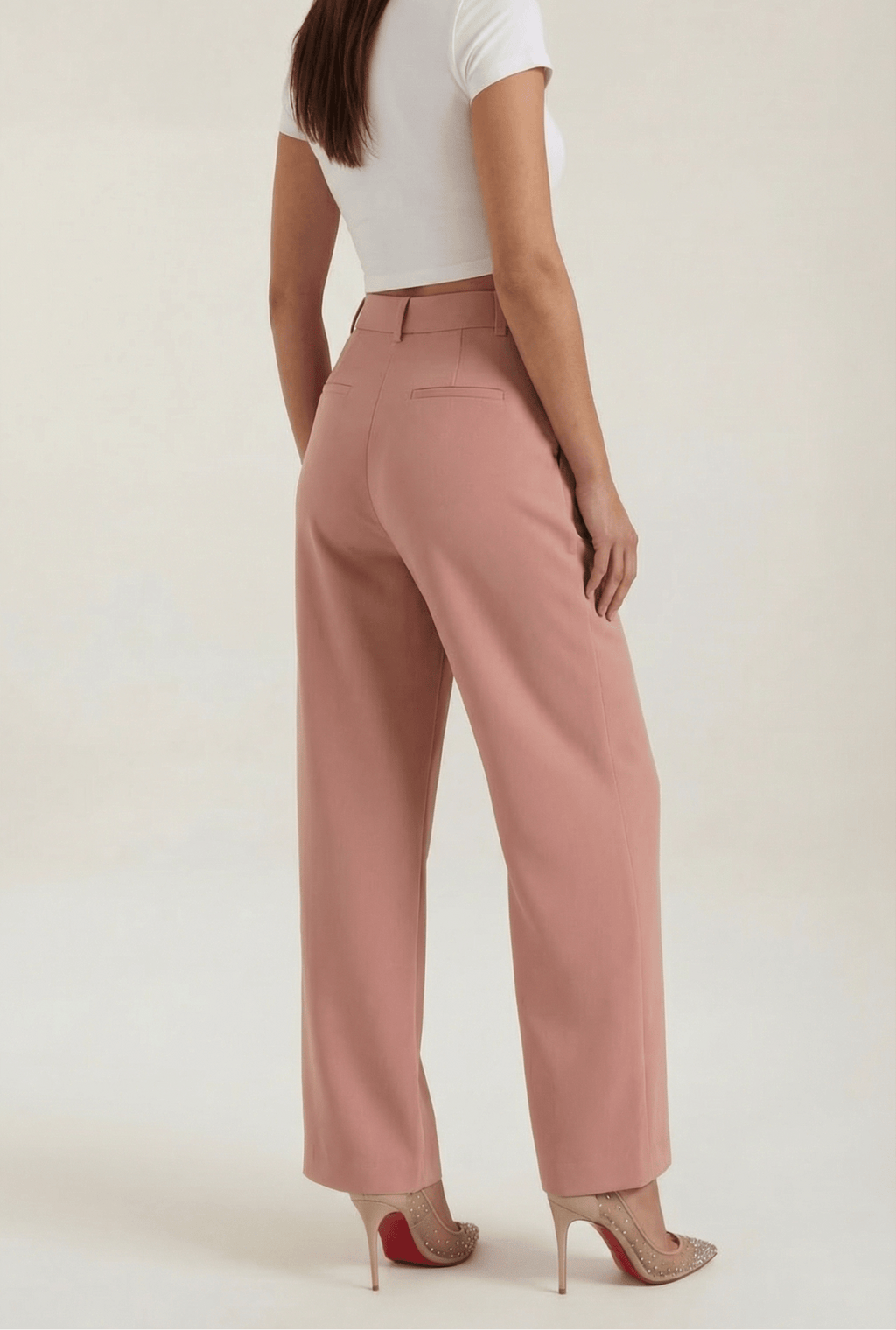 Trousers Women High Waisted Wide Leg Pleated Full Length - Evergreen Outfits - Women Pants