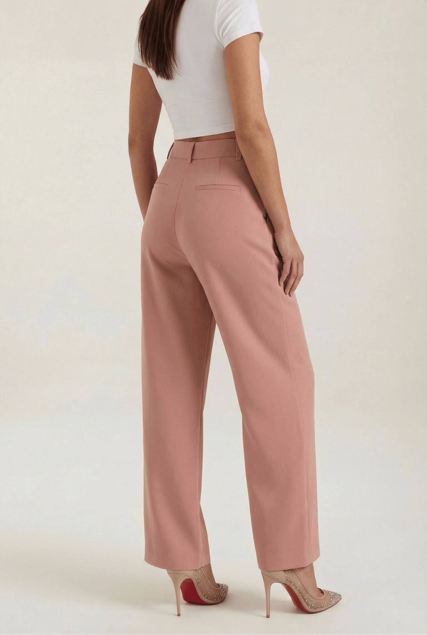 Trousers Women High Waisted Wide Leg Pleated Full Length - Evergreen Outfits - Women Pants