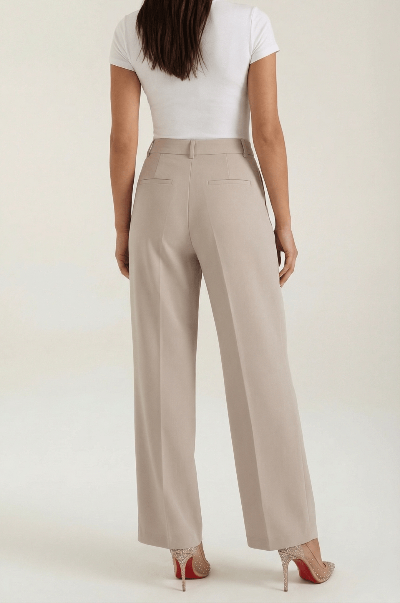 Trousers Women High Waisted Wide Leg Pleated Full Length - Evergreen Outfits - Women Pants