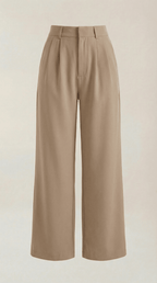 Trousers Women High Waisted Wide Leg Pleated Full Length - Evergreen Outfits - Women Pants