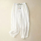 Trousers Women Relaxed Fit Tapered Leg Drawstring Linen - Evergreen Outfits - Women Pants