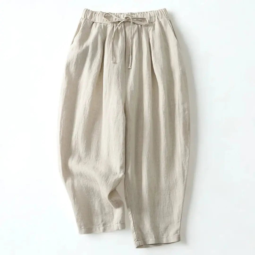 Trousers Women Wide Leg Drawstring Ankle Length Fit - Evergreen Outfits - Women Pants