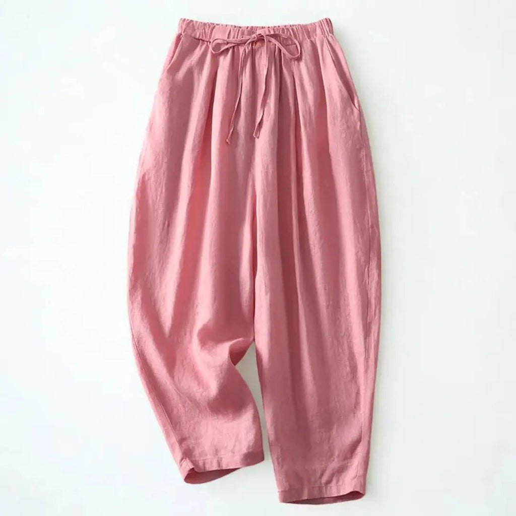 Trousers Women Wide Leg Drawstring Ankle Length Fit - Evergreen Outfits - Women Pants