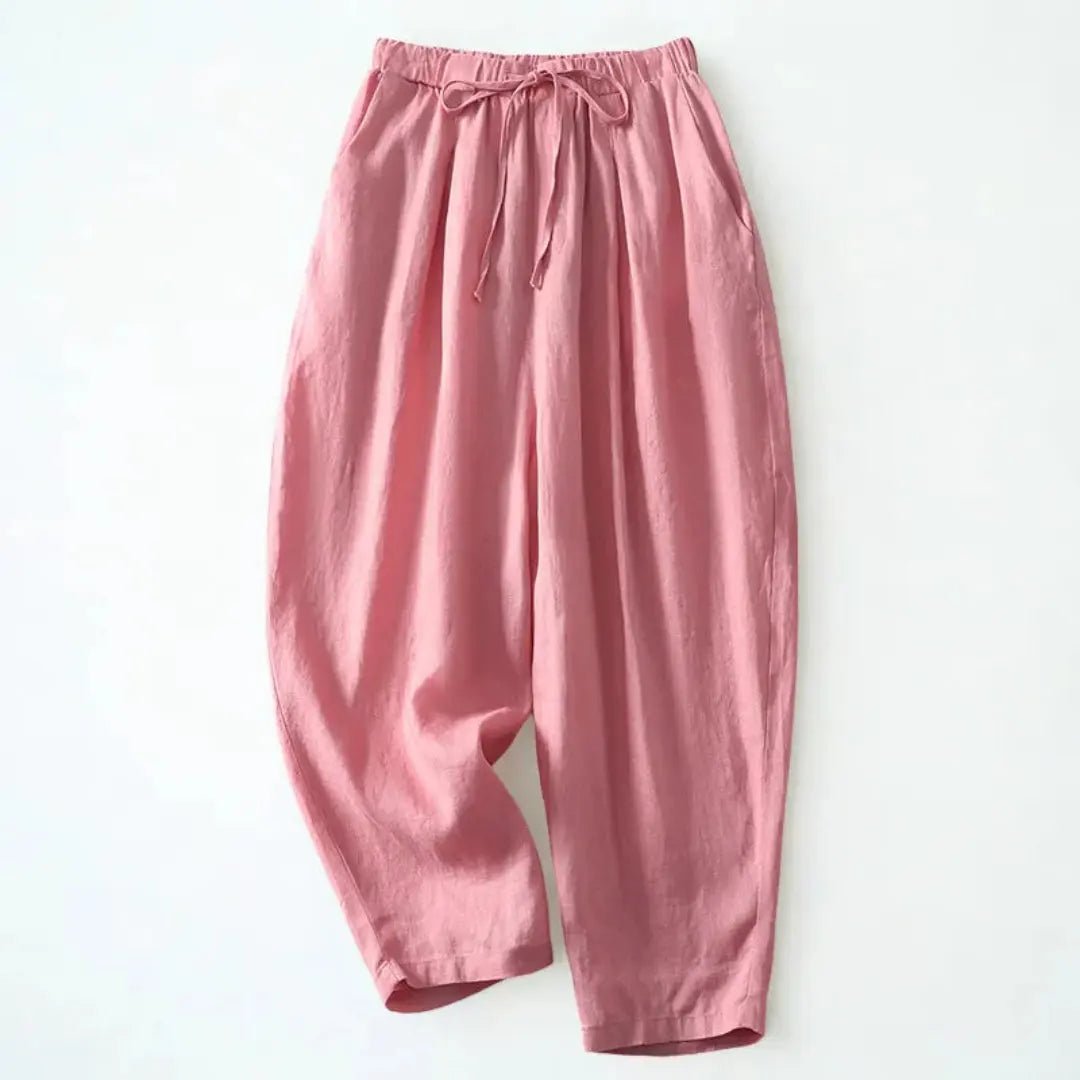 Trousers Women Wide Leg Drawstring Ankle Length Fit - Evergreen Outfits - Women Pants