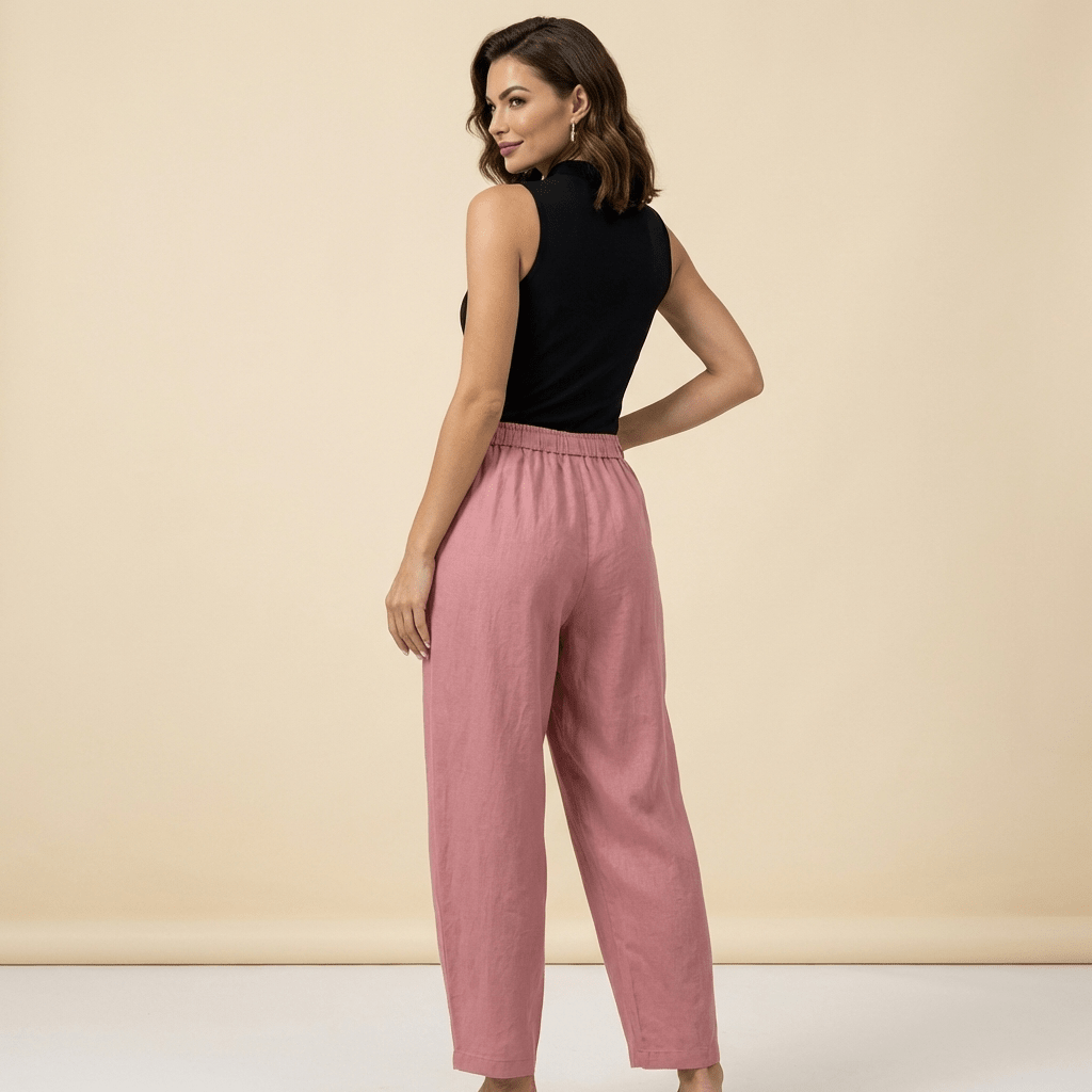 Trousers Women Wide Leg Drawstring Ankle Length Fit - Evergreen Outfits - Women Pants