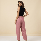 Trousers Women Wide Leg Drawstring Ankle Length Fit - Evergreen Outfits - Women Pants