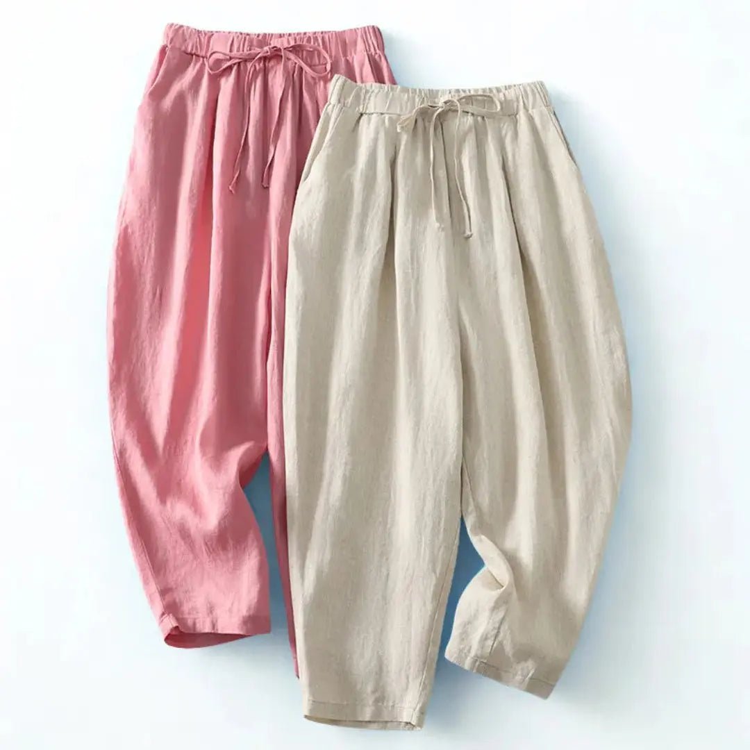 Trousers Women Wide Leg Drawstring Ankle Length Fit - Evergreen Outfits - Women Pants