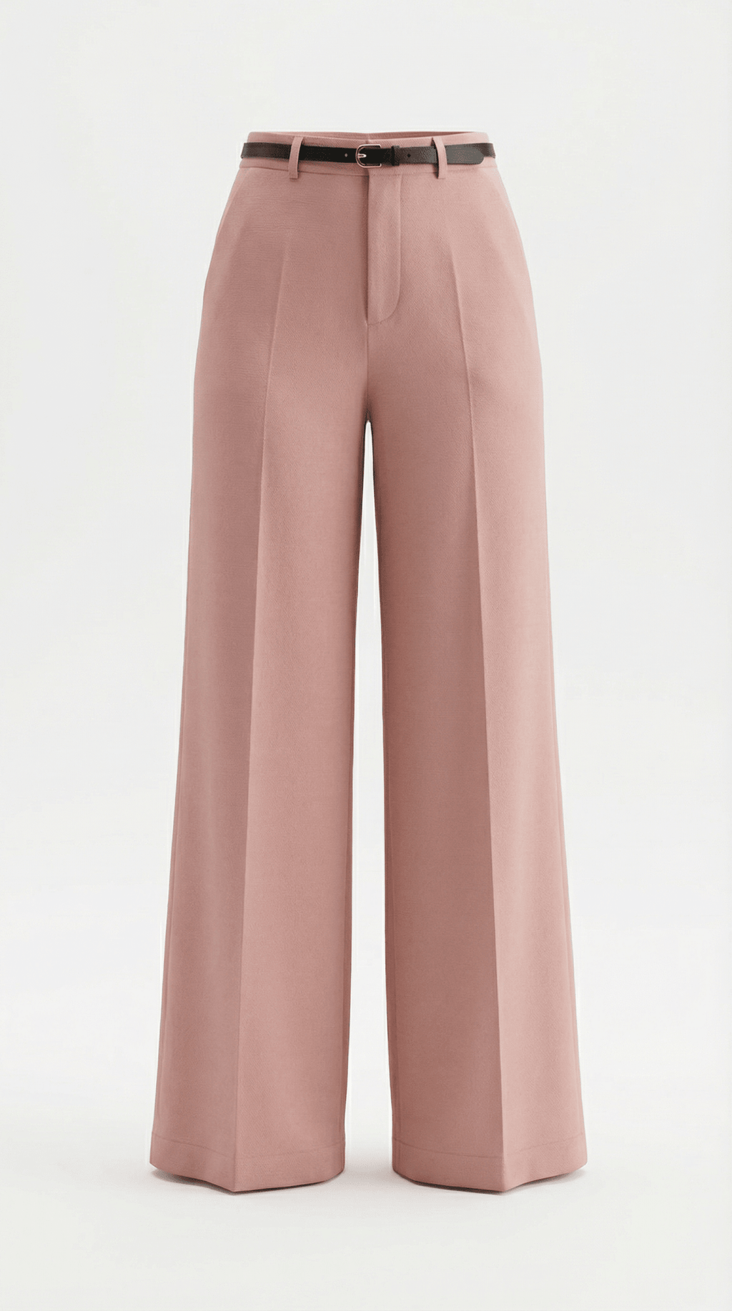 Trousers Women Wide Leg Fit Front Pleated Belted Waist - Evergreen Outfits - Women Pants