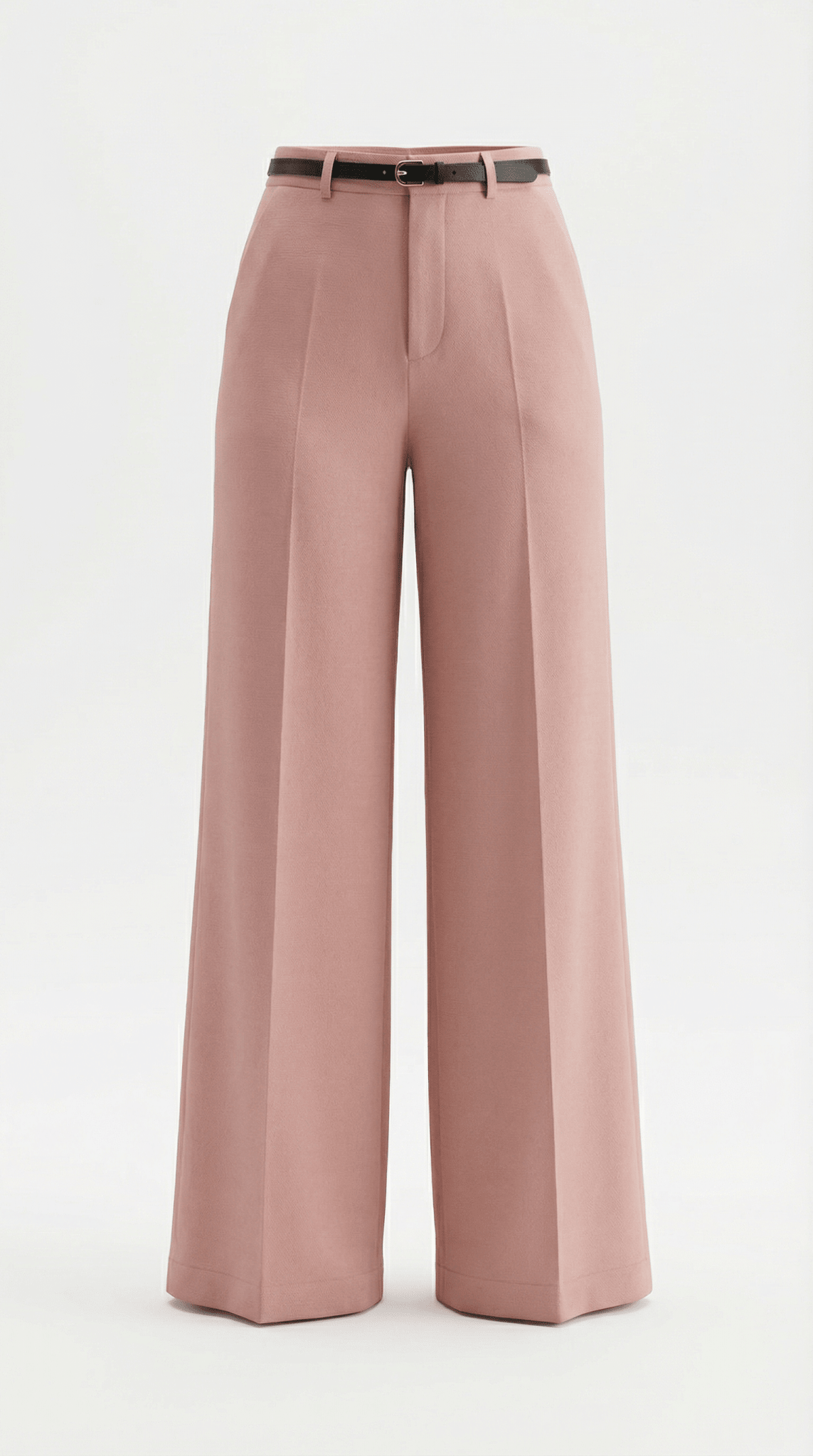 Trousers Women Wide Leg Fit Front Pleated Belted Waist - Evergreen Outfits - Women Pants