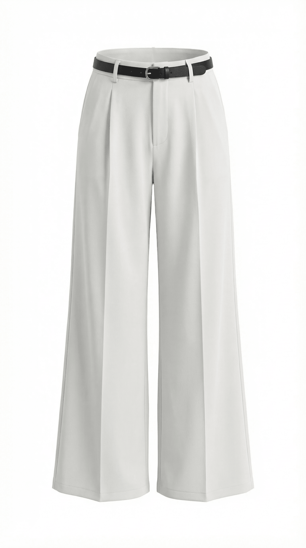 Trousers Women Wide Leg Fit Front Pleated Belted Waist - Evergreen Outfits - Women Pants