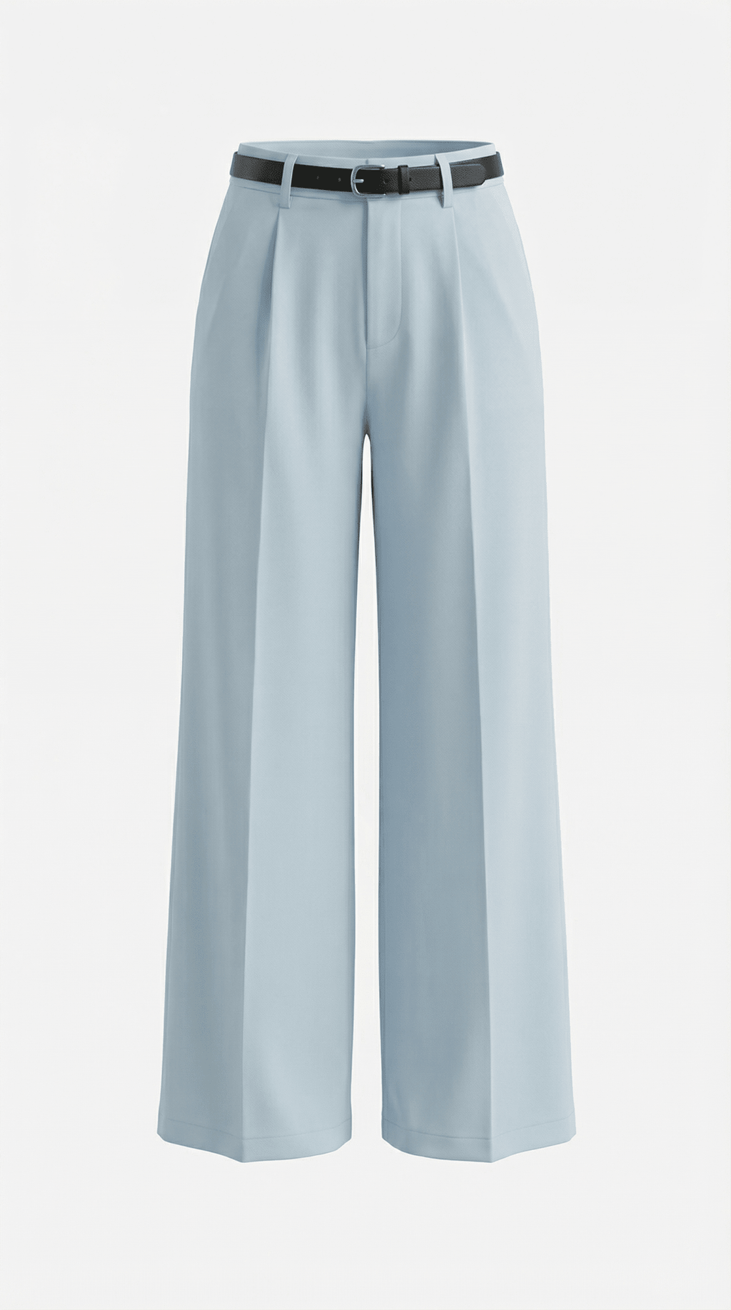 Trousers Women Wide Leg Fit Front Pleated Belted Waist - Evergreen Outfits - Women Pants