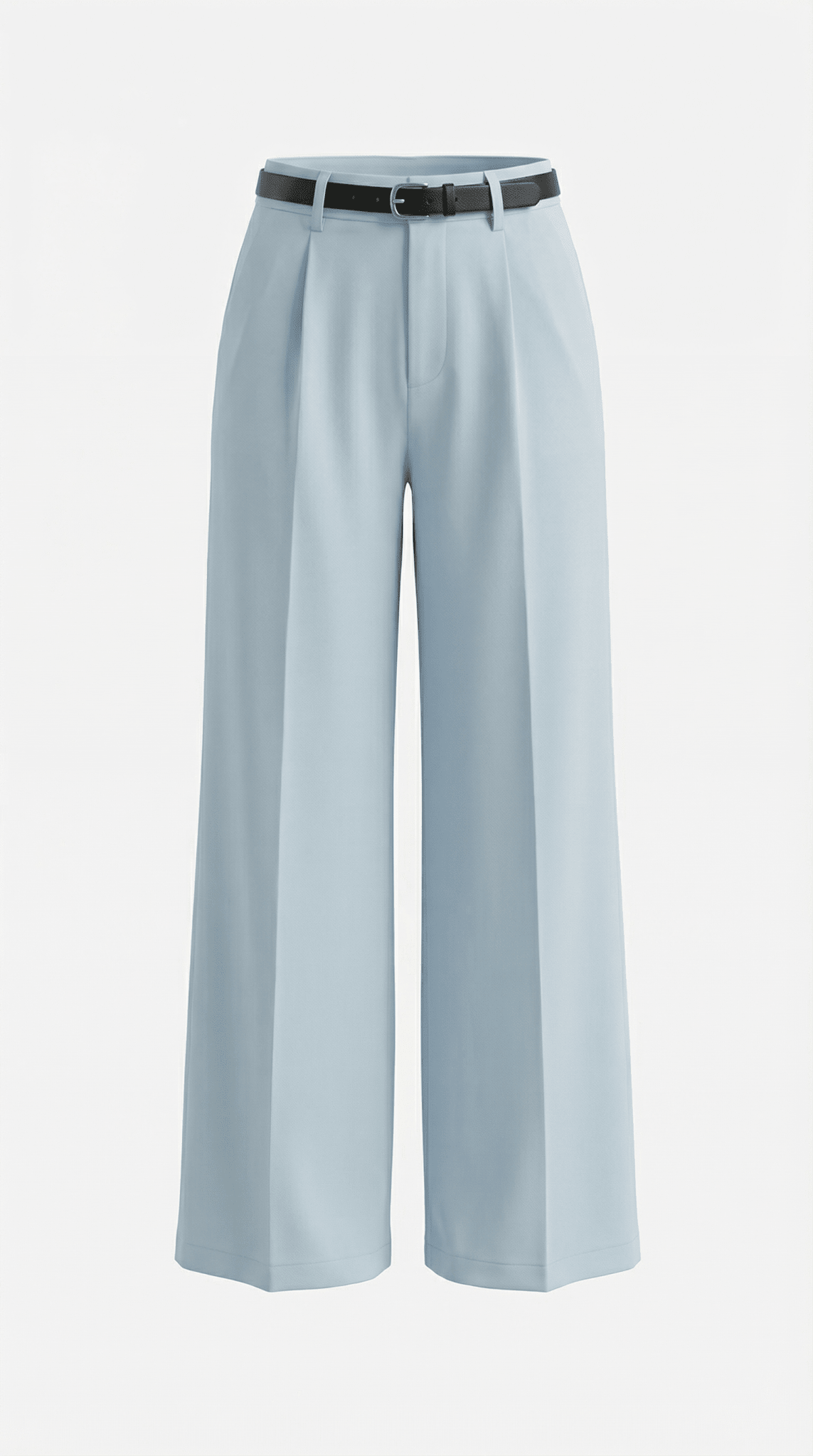 Trousers Women Wide Leg Fit Front Pleated Belted Waist - Evergreen Outfits - Women Pants