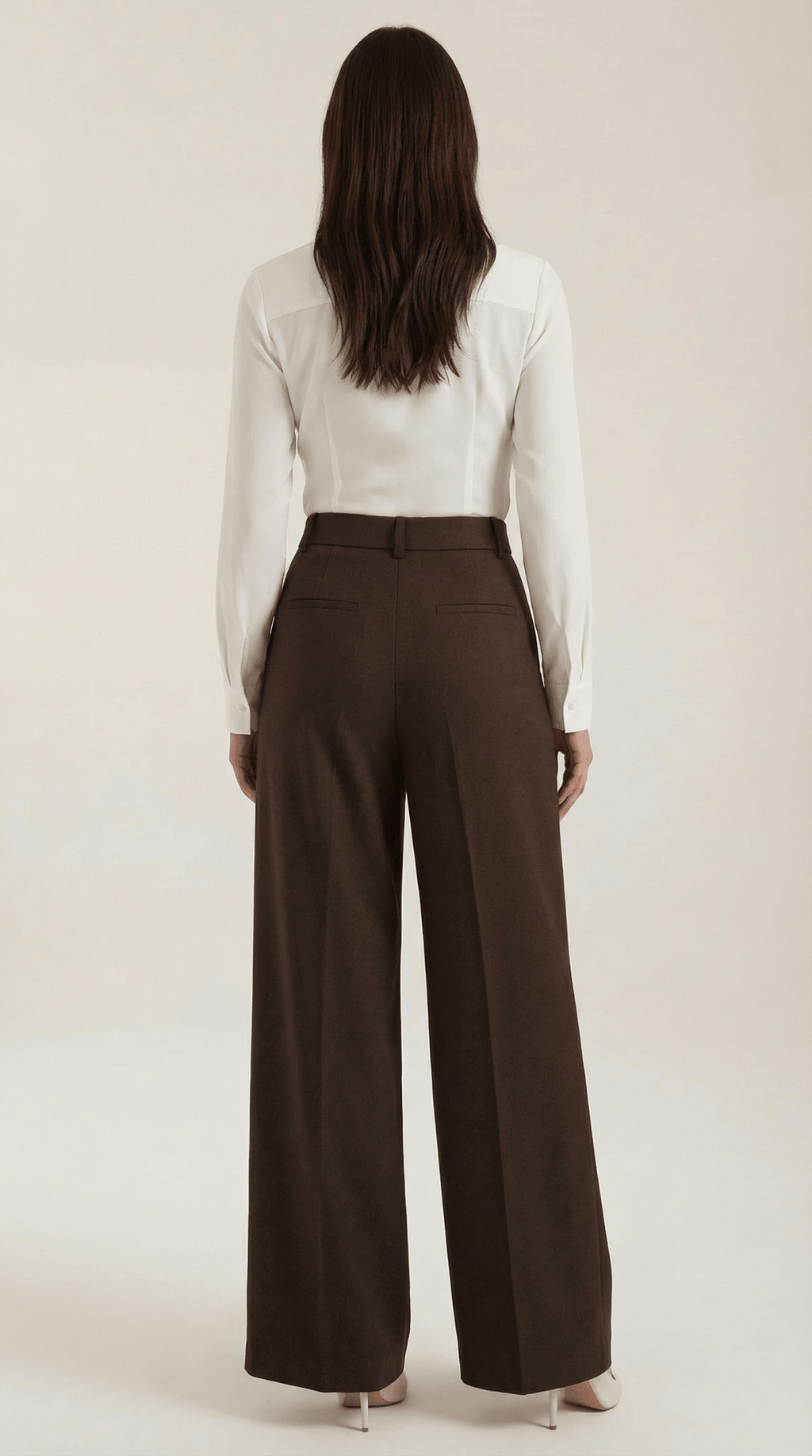 Trousers Women Wide Leg High Rise Front Pleated Detail - Evergreen Outfits - Women Pants